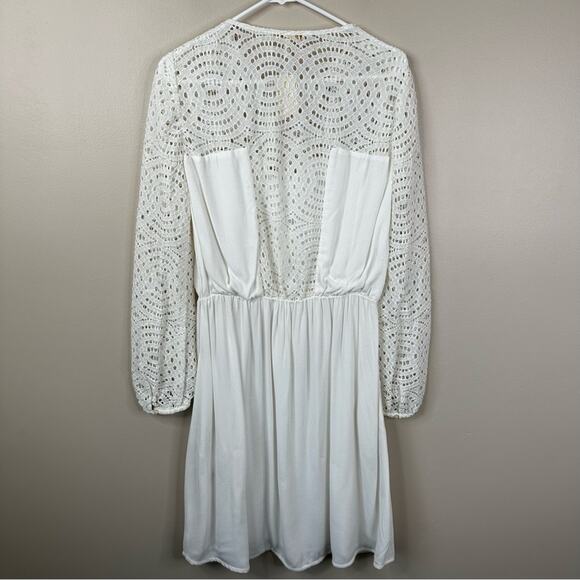 NEW Maje Dress Womens 3- US Large Raye Lace Long Sleeve in Ecru White - Picture 3 of 13